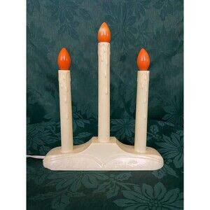 Vintage 3-Light Candolier Christmas Holiday Electric CandlesUses C7 Bulbs